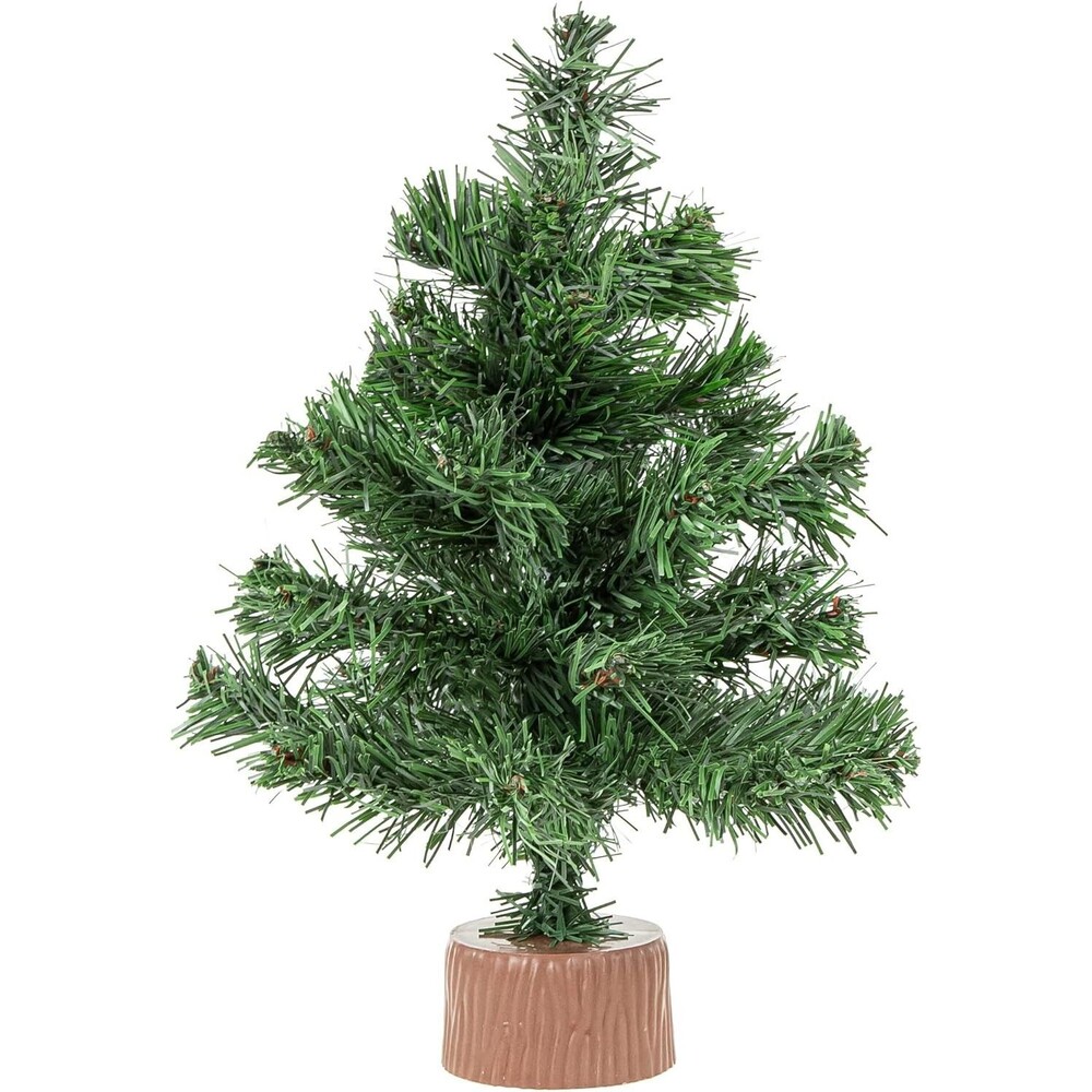 Northlight Pine Christmas Tree in Faux Wood Base, 12", Brown